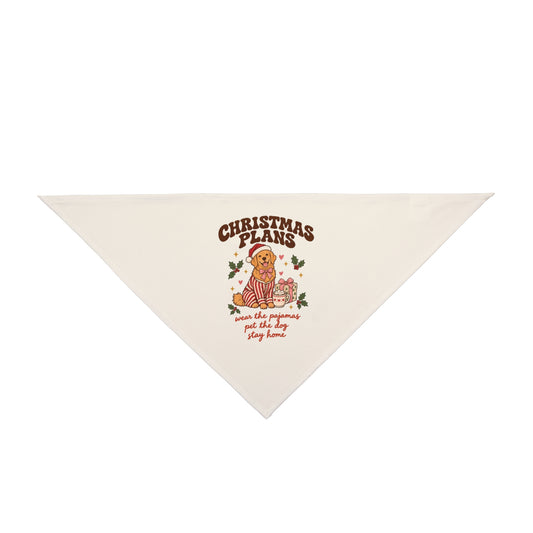 Christmas Plans Dog Bandana | Wear the Pajamas, Pet the Dog, Stay Home