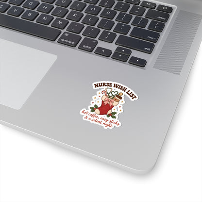 Nurse Wish List Christmas Stickers | Hot Coffee, Easy Sticks & a Silent Night