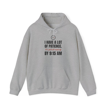 Teacher Patience Hoodie | I Have a Lot of Patience, Used Up by 9:15 AM