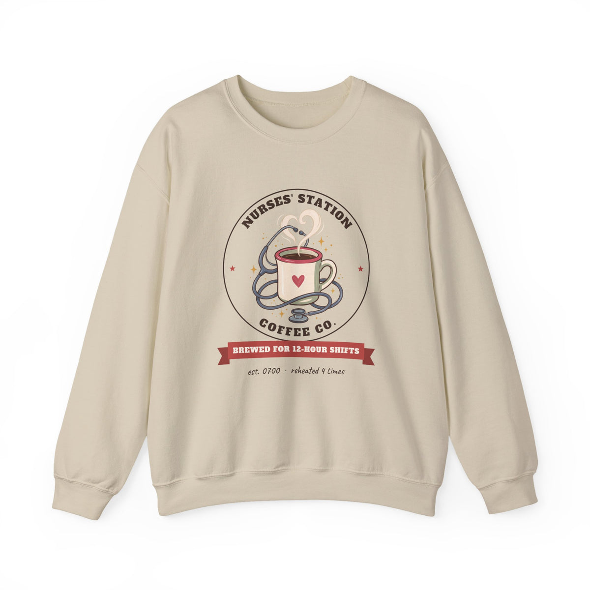 Nurses' Station Coffee Co. Crewneck Sweatshirt | Brewed for 12-Hour Shifts