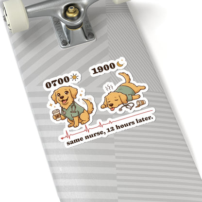 0700 1900 Nurse Stickers | Same Nurse, 12 Hours Later