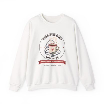 Nurses' Station Coffee Co. Crewneck Sweatshirt | Brewed for 12-Hour Shifts