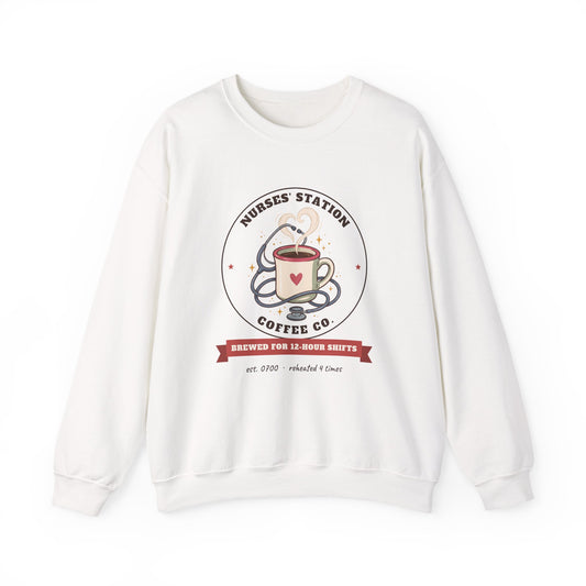 Nurses' Station Coffee Co. Crewneck Sweatshirt | Brewed for 12-Hour Shifts