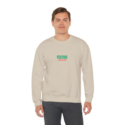 Embroidered Festive Under Protest Crewneck | Sarcastic Christmas