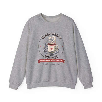 Nurses' Station Coffee Co. Crewneck Sweatshirt | Brewed for 12-Hour Shifts