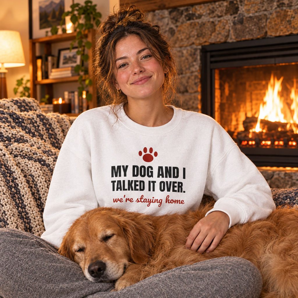 My Dog and I Talked It Over Crewneck Sweatshirt | We're Staying Home
