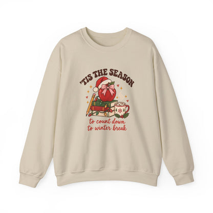 Tis the Season Teacher Crewneck Sweatshirt | Counting Down to Winter Break Christmas