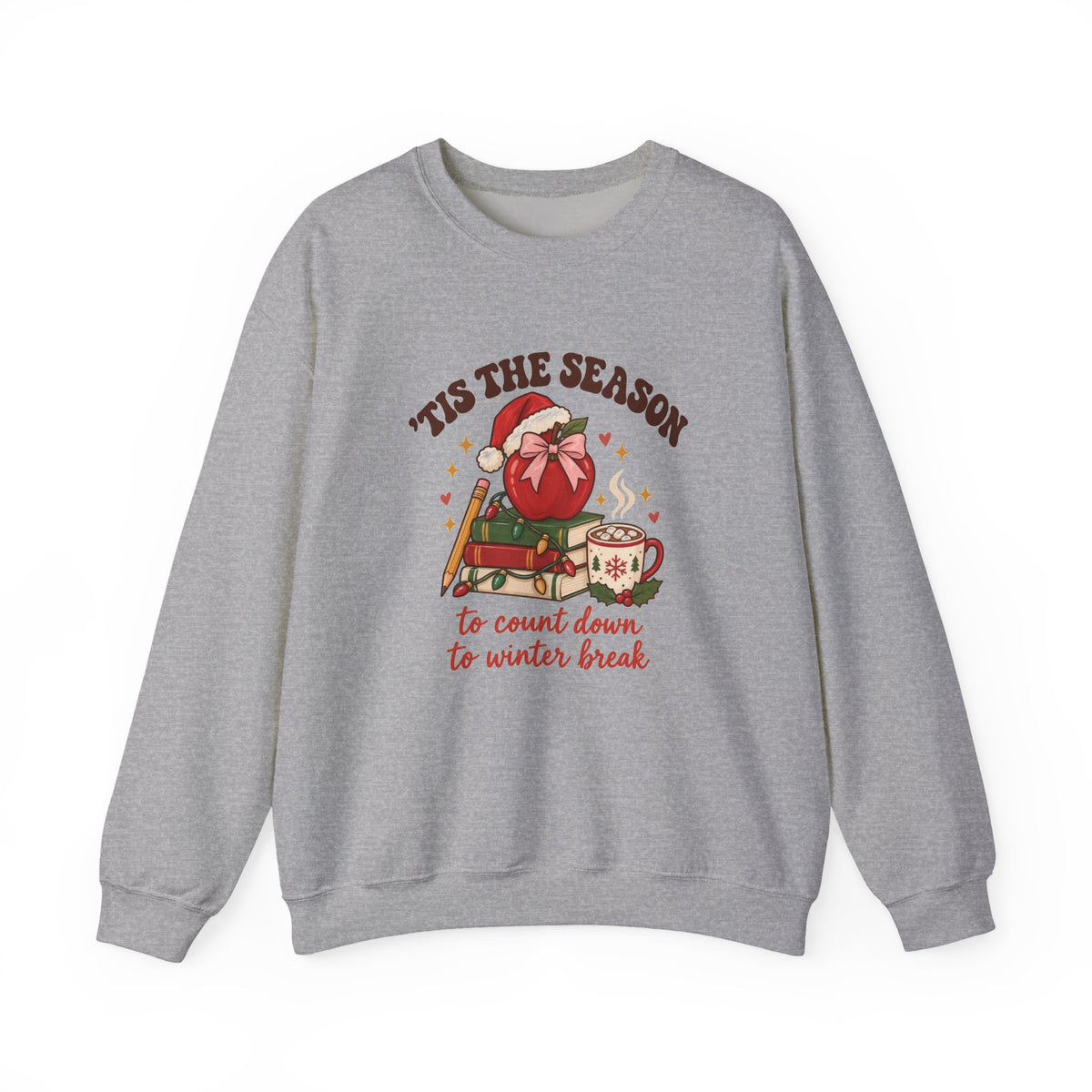 Tis the Season Teacher Crewneck Sweatshirt | Counting Down to Winter Break Christmas
