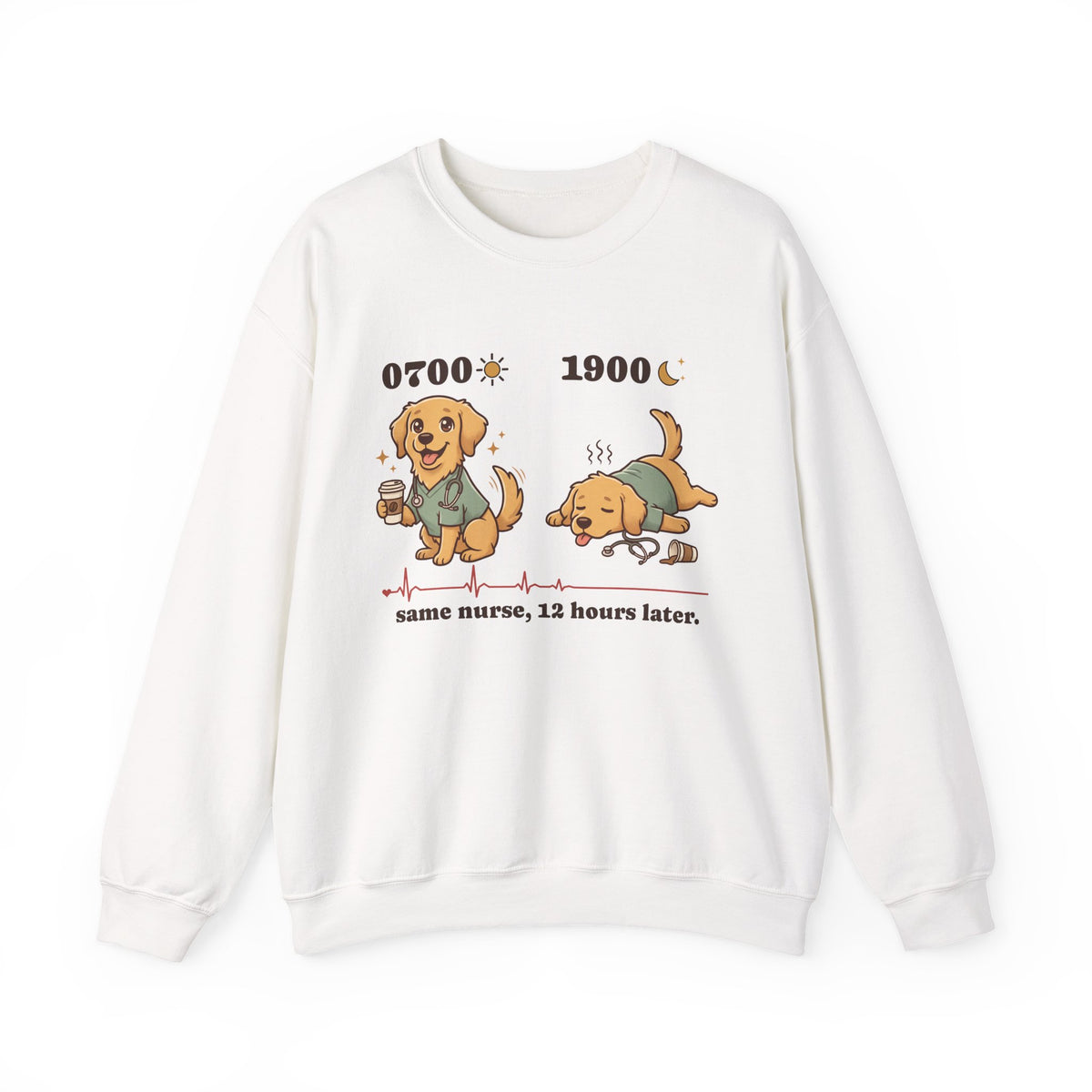 0700 1900 Nurse Crewneck Sweatshirt | Same Nurse, 12 Hours Later