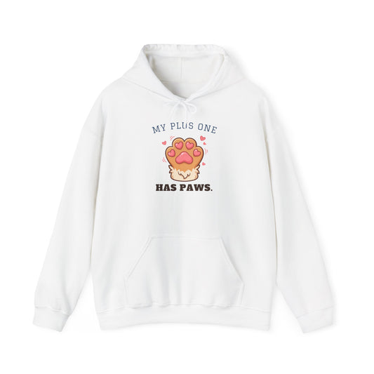 My Plus One Has Paws Hoodie | Cute Paw Print Dog Mom