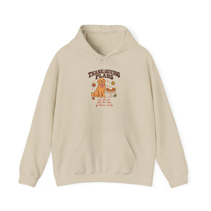 Thanksgiving Plans Dog Hoodie | Eat the Pie, Pet the Dog, Go Home Early