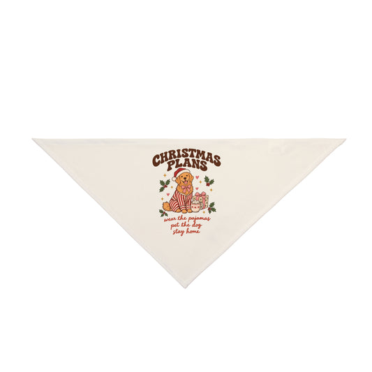 Christmas Plans Dog Bandana | Wear the Pajamas, Pet the Dog, Stay Home