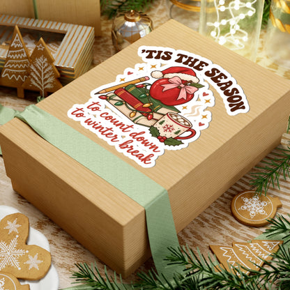 Tis the Season Teacher Stickers | Counting Down to Winter Break Christmas