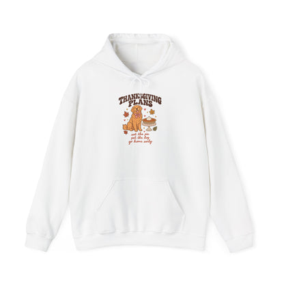 Thanksgiving Plans Dog Hoodie | Eat the Pie, Pet the Dog, Go Home Early